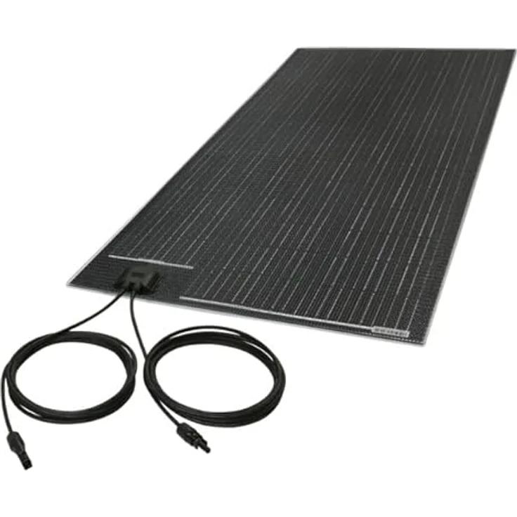 NLS Flat Solar Komplettsystem 100 W, Solaranlage mit MPP-Regler und einfacher Installation, schwarz – Bild 1