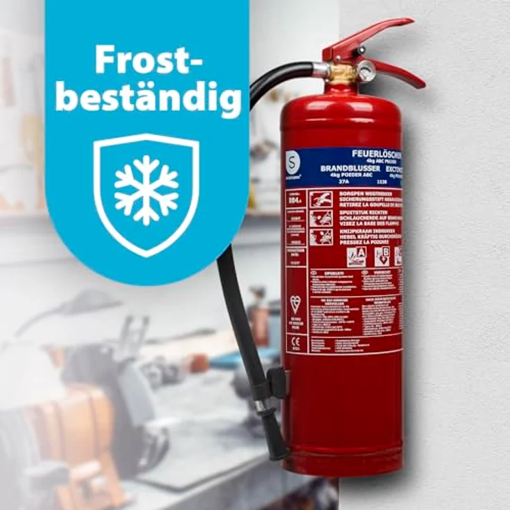 Smartwares Pulver Feuerlöscher Halterung 4kg Klasse ABC Stahl Pulverlöscher – Bild 8