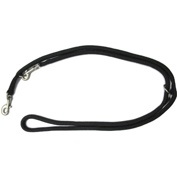 WOLTERS Hundeleine K2-Tauprogramm, strapazierfähige Nylonleine in schwarz, 200 cm lang, dreifach verstellbar