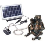 Esotec Solar Wasserspeier Set Frösche Paar, Teichfigur mit Solarpumpe, Brunnen und Vogeltränke, Hochwertiger Polyresin Wasserfallbrunnen, H=22cm, IP64 101657