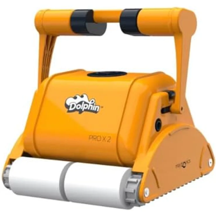 Dolphin Pro X2 Wonderbrush Poolroboter für große Bäder, Fernbedienung und Caddy inklusive – Bild 1