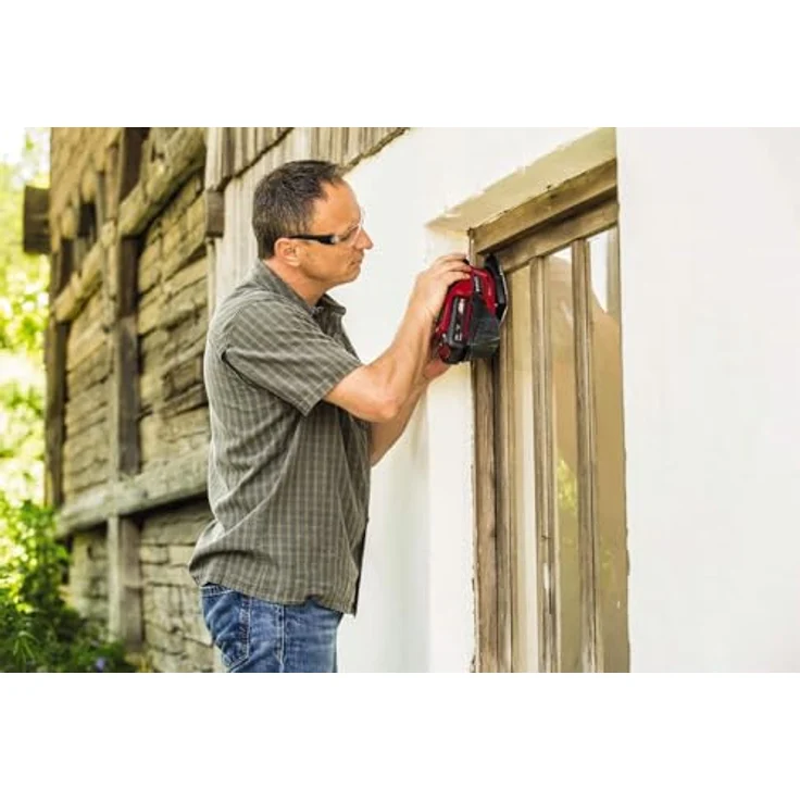 Einhell Akku Multischleifer TE-OS 18-1 Li Solo Power X-Change PXC (Lithium Ionen, 18 V, Schleiffläche 104 cm², Staubfangbox und Absaugadapter, inkl. 6 Schleifpapiere, ohne Akku und Ladegerät) – Bild 2