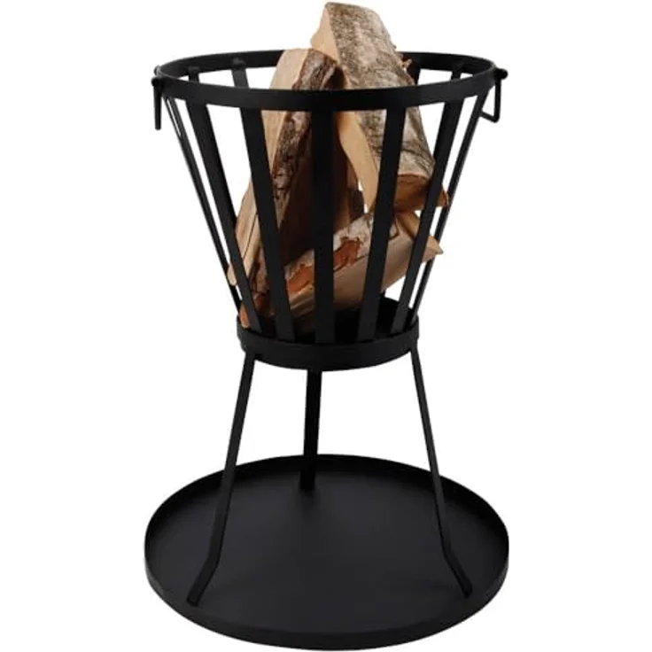 Esschert Design Bodenplatte Feuerkorb rund schwarz Eisen Schutzplatte 50x3 cm – Bild 4