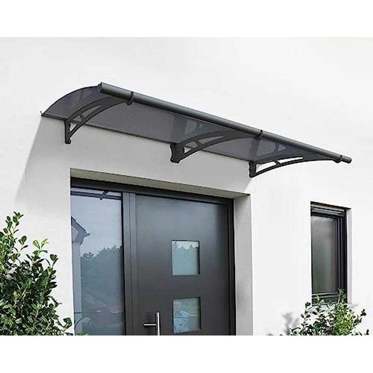Palram Canopia Aquila 2050 Pultvordach 205 x 92 cm Grau Sonnenschutz Haustürvordach inkl. Regenrinne – Bild 2