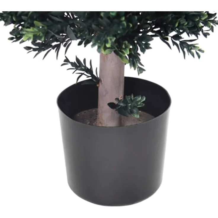 hjh OFFICE Kunstpflanze BUXUS Deko Pflanze künstlich 65 cm, pflegeleichter Kunstbaum, Indoor und Outdoor, Buchs-Baum Grün 871055 – Bild 3