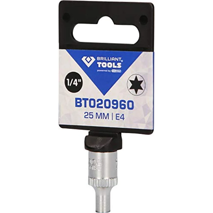Brilliant Tools Bit- und Steckschlüsselset BT020960, 1/4" Torx-E-Stecknuss E4, Chrom-Vanadium-Stahl, matt verchromt – Bild 6