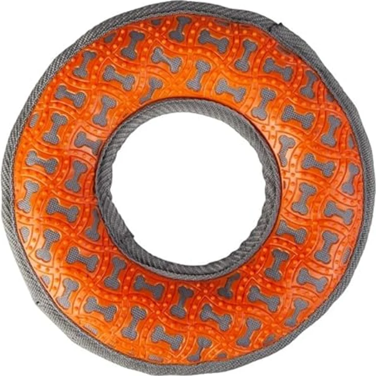 MICA Hundespielzeug Spielreifen, ca. 21,5 cm, Textil (orange), ideal zum Spielen und Apportieren – Bild 2