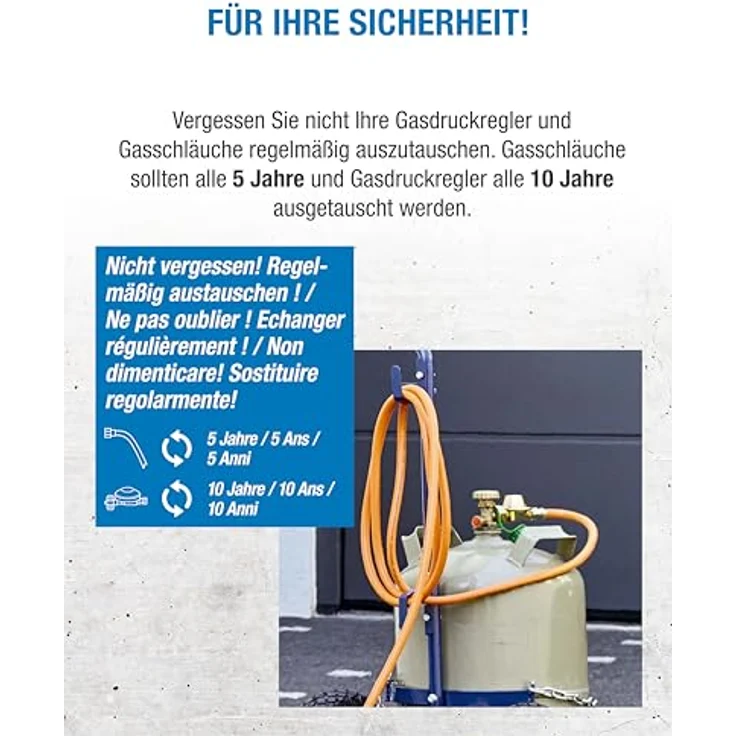 CFH Propanregler , mit Manometer, 1-4 bar stufenlos regelbar – Bild 6