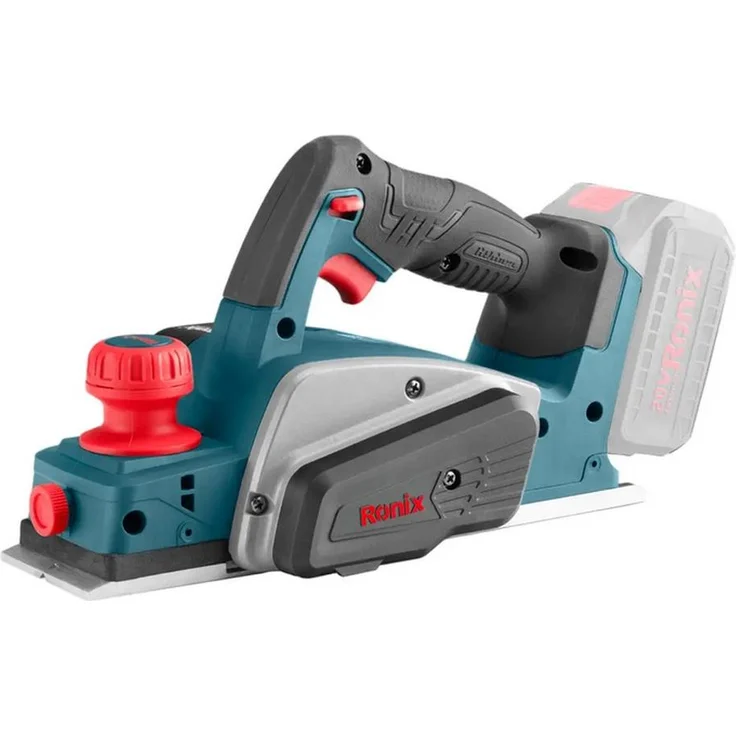 Ronix Akku Hobel 20 V 15000 U/min, kompatibel mit 18 V Makita Akku 8603C, ergonomisches Design mit Softgrip und Sicherheitsschlüssel
