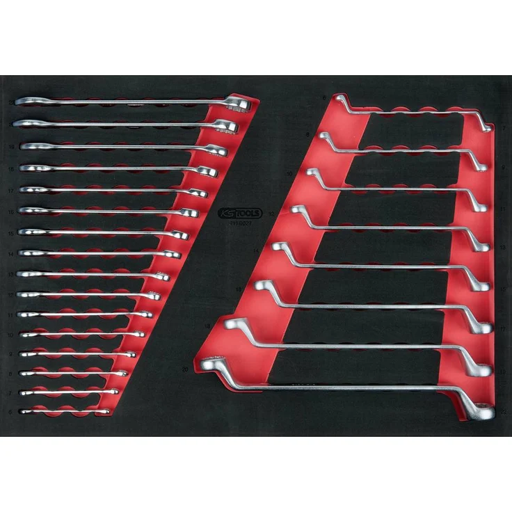 KS Tools 711.0027 Werkzeugset, 1/1 Systemeinlage aus zweifarbigem Schaumstoff, öl- und chemikalienbeständig – Bild 1