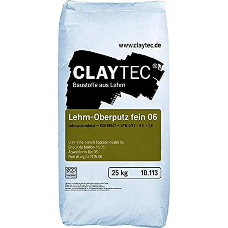 CLAYTEC Lehm-Oberputz fein 06 25kg – Bild 2