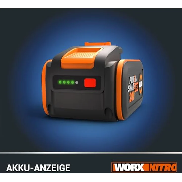 WORX WA3644 PowerShare Pro Akku 20V - 4,0 Ah Li-Ion, wiederaufladbar - mehr Sicherheit & längere Laufzeit - mit LED-Anzeige - Innovative Heatshield-Technologie - passend für alle WORX Geräte – Bild 3