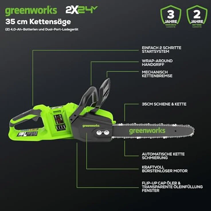 Greenworks GD24X2CS36K4X – Bild 3