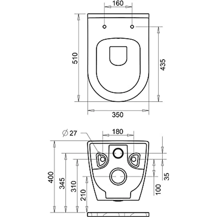 Aloni Tiefspül-WC AL5509+AL0402, Wandmontage, Abgang waagerecht, Hänge WC Toilette mit Softclose Deckel, weiß - Preisvergleich – Bild 3