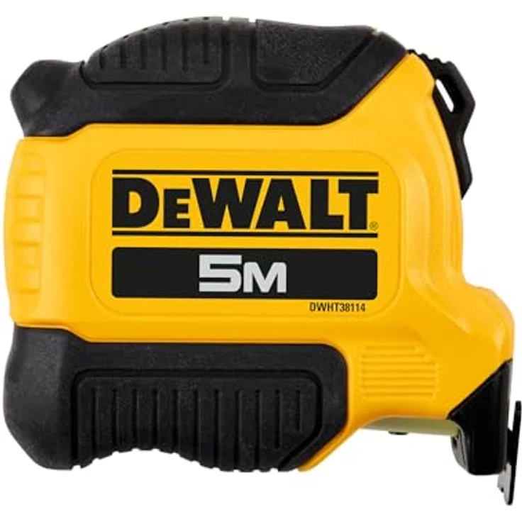 DEWALT DWHT38114-0 Maßband 5 m, Robustes Gehäuse, Tylon-Beschichtung, Fingerbremse, gelb – Bild 1