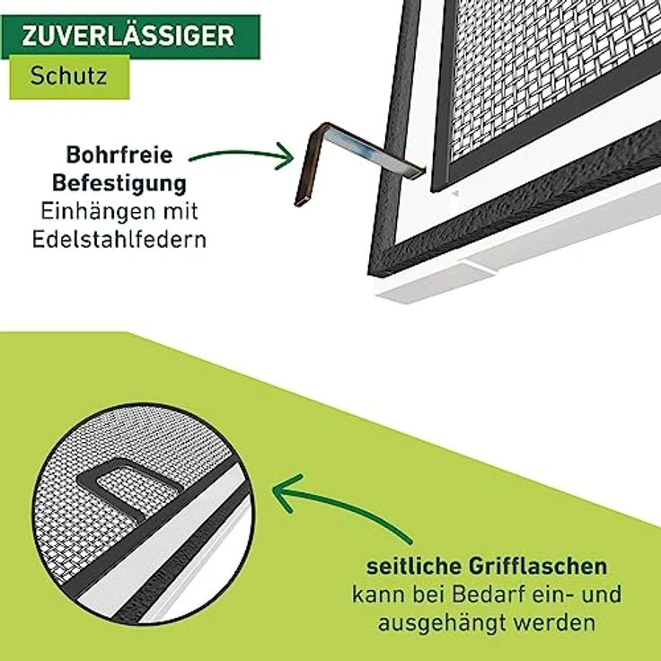 Windhager Insektenschutz Basic Rahmenfenster, Spannrahmenfenster, Fliegengitter Fenster, Selbstbausatz 120 x 140cm, weiß, 04505 – Bild 5