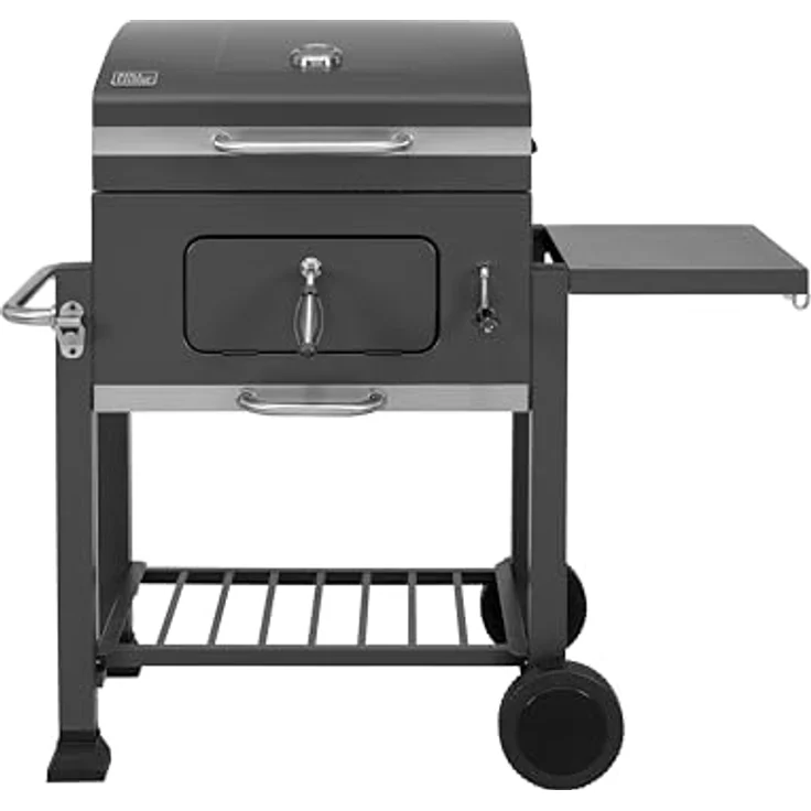 Koll Living Holzkohlegrill Lyv, Grillwagen mit Deckel, Thermometer, höhenverstellbarer Kohlewanne, Seitenablage und Rollen für optimale Hitzesteuerung – Bild 1