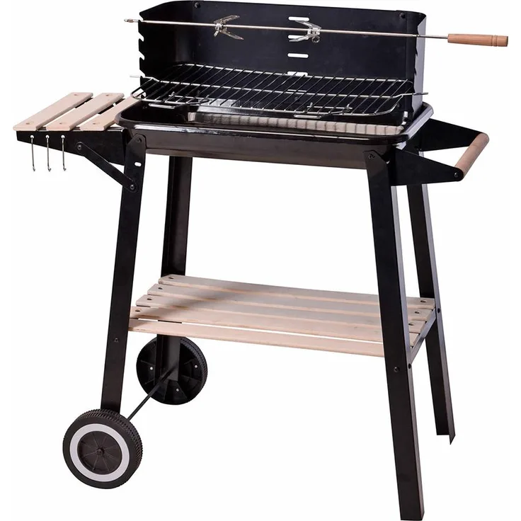BBQ Collection Rechteckiger Kohlegrill 54x34x6,5 cm, Holzkohlegrill für Outdoor-Grillpartys