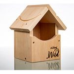 Aniforte Wild – Nistkasten für Rotkehlchen, Hausrotschwanz & Zaunkönig, Halbhöhle aus Massivholz handgefertigt, hochwertig verschraubt, unbehandelt & wetterfest
