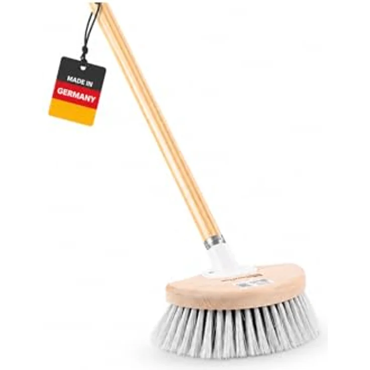 BawiTec Waschbürste Fensterwascher Halbmond mit Holzstiel – Bild 2
