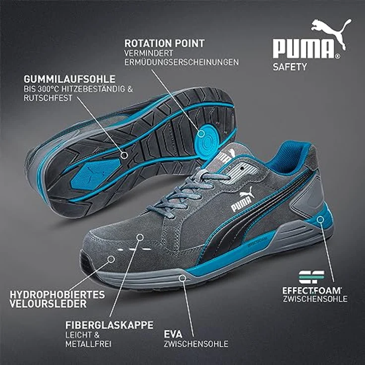 PUMA Safety AIRTWIST GREY LOW, Sicherheitsschuh in Größe 40, grau – Bild 4
