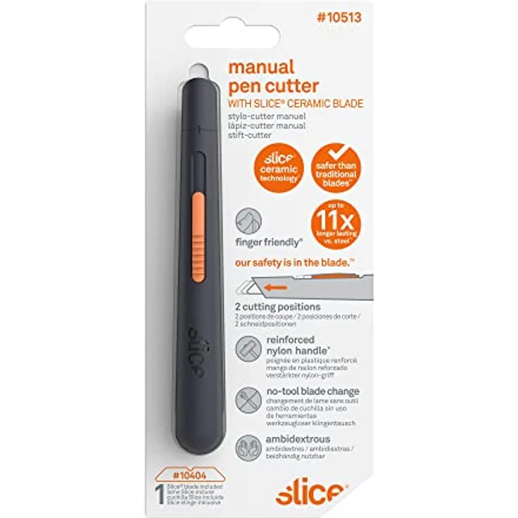SLICE Cuttermesser Slice 10513, manueller Stift-Cutter mit keramischer Sicherheitsklinge, robuster Griff, 3 Klingenpositionen – Bild 8