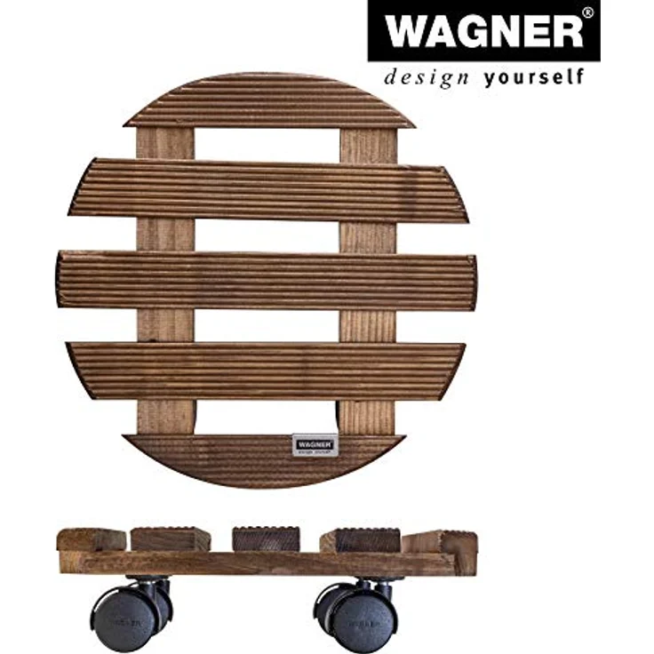WAGNER Pflanzenroller Country Ø 30 cm I Pflanzenroller für Innenbereich, palisander I Rutschsicheres Rollbrett I Kübelroller aus Holz I Tragkraft 100 kg I Made in EU ? 20018301 – Bild 5