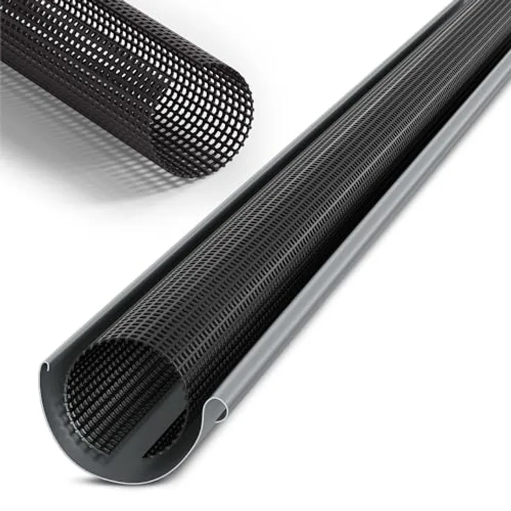 INEFA 10x Laubschutzgitter 100-125mm x 2m, Schwarzes Kunststoffgitter für Dachrinnen, UV-beständig und leicht montierbar