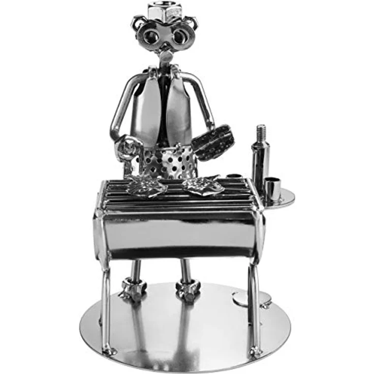 Schraubenmännchen Barbecue Grill - Grillmeister Metallfigur Handarbeit – Bild 6
