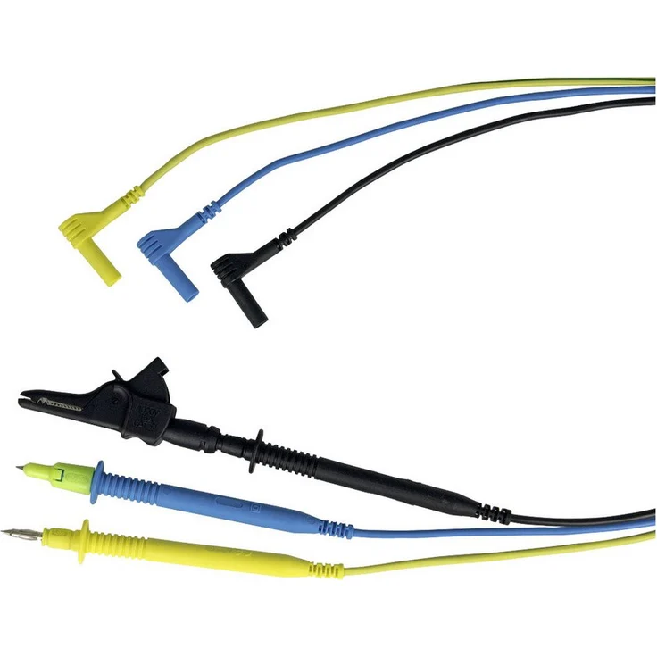 Gossen Metrawatt Z503L PROFITEST INTRO, Spannungsprüfer mit Messleitungen (schwarz, blau, gelb-grün) für 600 V CAT III / 300 V CAT IV und Krokodilklemmen 1000 V CAT III