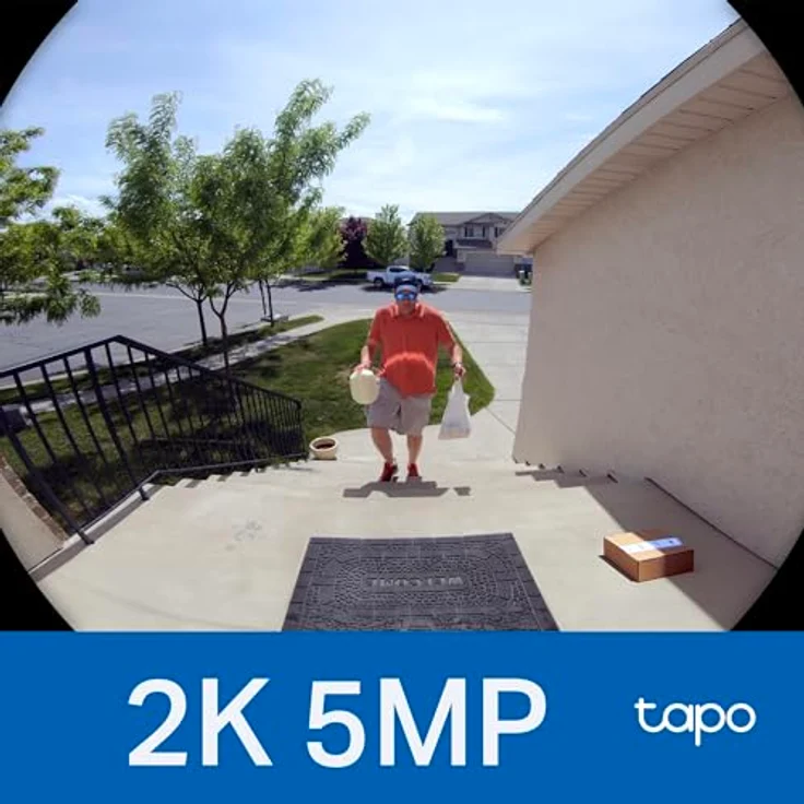 TP-Link Tapo D235 Video-Türklingel Akku/Festverdrahtet (Video Doorbell) | 2K 5MP, Farbe Nachtsicht, 180° ultrabreiten Sichtfeld, 10000 mAh Nicht entfernbarer Akku, Mit Chime, Alexa – Bild 4