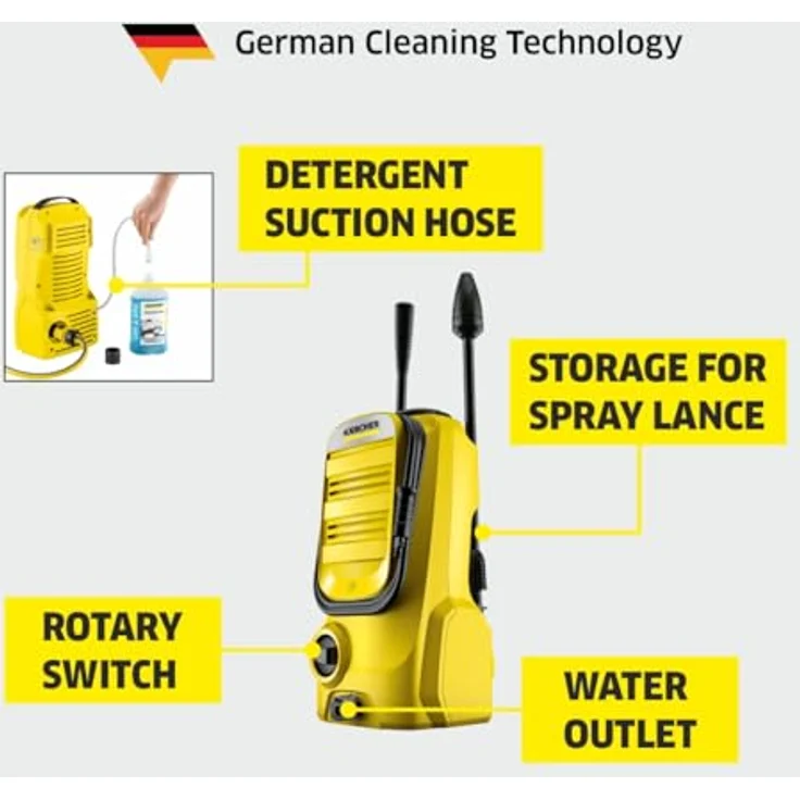 Kärcher K 2 Compact Hochdruckreiniger 360 l/h 4 kg 1400 W 110 bar Schlauch 4 m – Bild 4