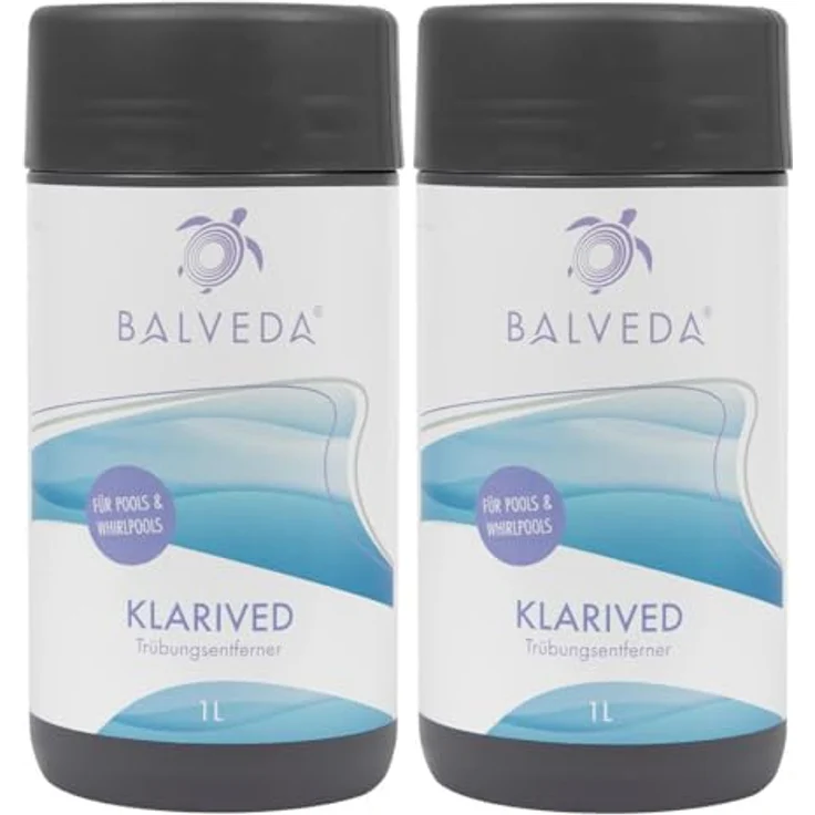 BALVEDA KLARIVED Trübungsentferner, 2x 1 L, schaumfreies Mittel für kristallklares Wasser, pH-neutral – Bild 1