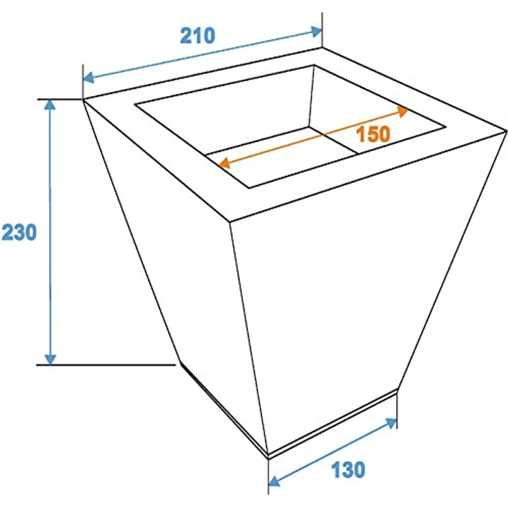 EUROPALMS Übertopf, naturzink, 25cm eckig | Klassische Übertopfserie, für nahezu jedes Projekt einsetzbar – Bild 2