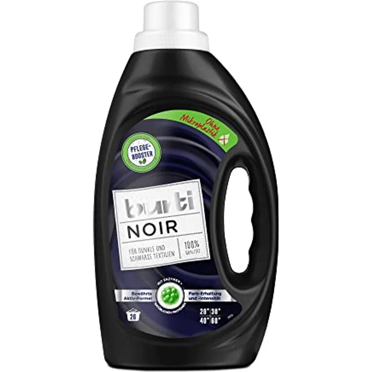 Burti Noir Schwarzwaschmittel 1.275 l, 6er Pack (6 x 17 Waschladungen) - Für Dunkles und Schwarzes, mit black-control-system – Bild 1