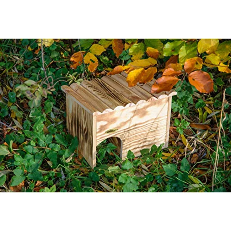 dobar® 22232FSCe Igelhaus als Bausatz - Igelschlafhaus aus Massivholz - Igelhöhle für den Garten - Igelschlafplatz mit Schleuse - Igelhotel mit Schutz vor Fressfeinden - 30,5 x 26,5 x 24 cm - Geflammt – Bild 5