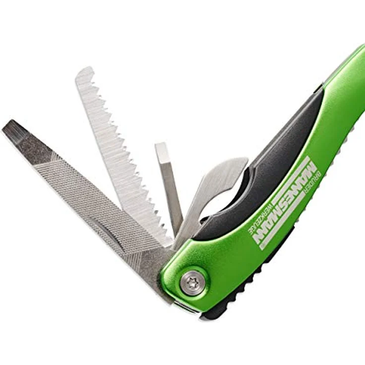 Brüder Mannesmann M10272 Werkzeuge Kombizange Multitool, 11 Werkzeuge in 1, Stahl grün/schwarz – Bild 3