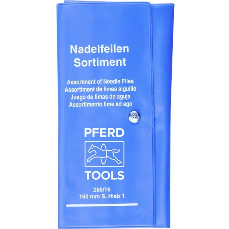 PFERD TOOLS Präzisions-Nadelfeilen-Set 12-tlg. in Rolltasche, 160mm Länge, Schweizer Hieb 2, mittel-fein