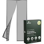 Nematek - Magnet Fliegengitter 110x220 cm - hochwertiges Fliegengitter Magnet für Balkon-, Terrassentür oder Eingangstür - schwarzes Fliegentüren Terrassentür ohne Bohren mit starken Magneten