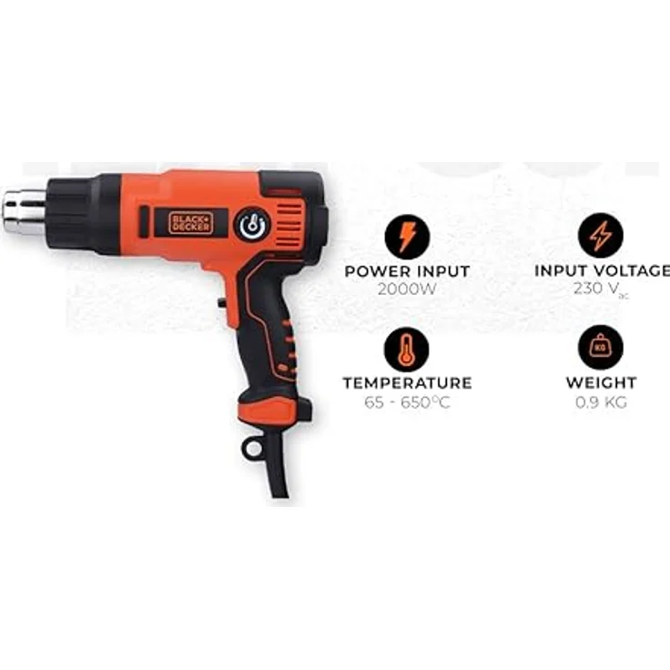 Black + Decker KX2200K-QS KX2200K-QS-Decapador Térmico 2.000W de Alto Rendimiento Con maletín, 2000 W, 230 V – Bild 3