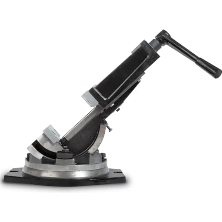 EBERTH Maschinenschraubstock drehbar und kippbar aus Stahlguss, Max. Spannbreite 125mm, Backenbreite 160mm, 0°- 90° kippbar, 360° drehbar, für Bohrmaschine, 160mm, Stahlfarben – Bild 2