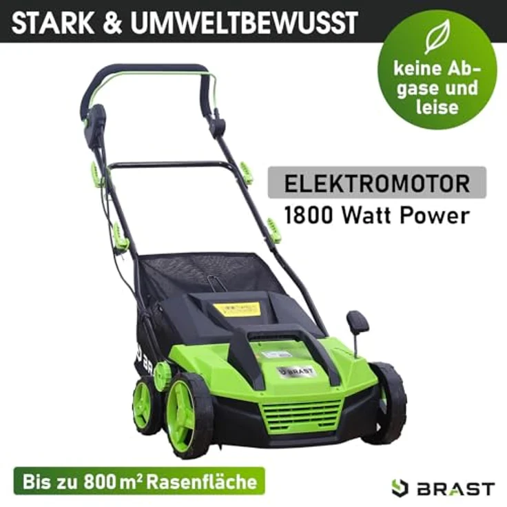 BRAST Vertikutierer Elektro Rasenlüfter 1600 Watt 38cm Arbeitsbreite Kombi Gerät Moosentferner – Bild 2