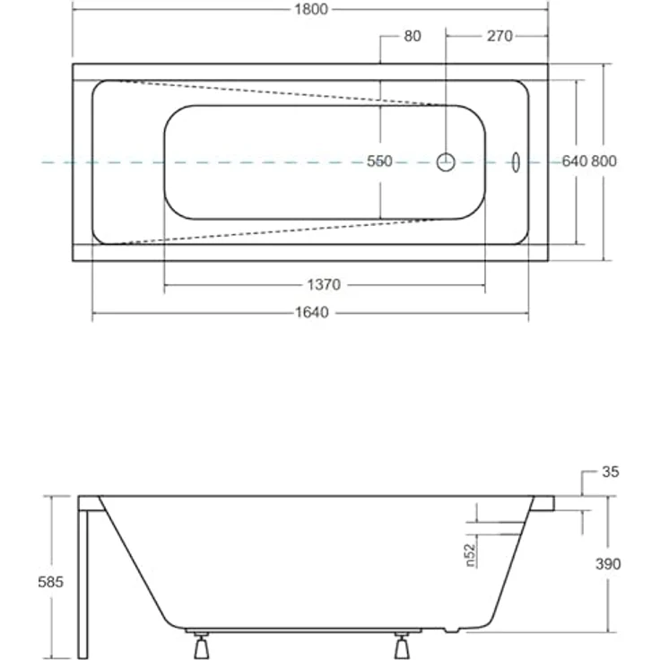 KOLMAN Badewanne Rechteck Modern 180x80 mit Styroporverkleidung - Ablaufgarnitur VIEGA & Füße – Bild 5