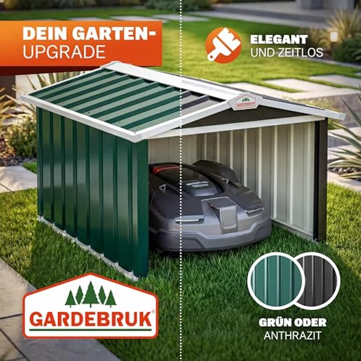 Gardebruk Mähroboter Garage Metall Wetterbeständig Kabelführung 4x Erdanker Carport Rasen Garten 4251776601908 – Bild 10