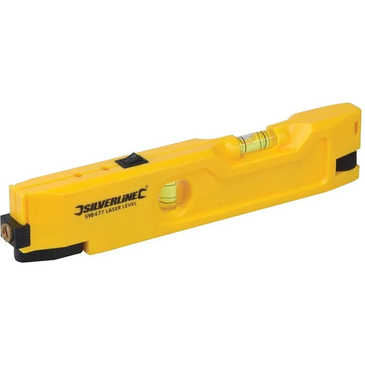 der kleine Handwerker Mini Laserwasserwaage 210mm, Laserlinie oder Laserpunkte einstellbar, Magnetische Grundfläche
