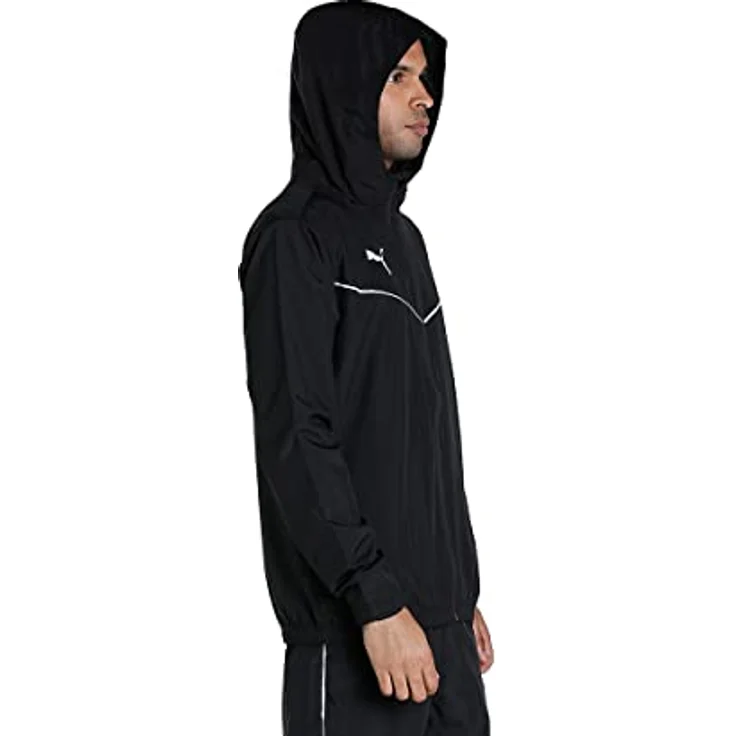Puma teamRISE Allwetterjacke Herren, Laufjacke mit kapuze, wasserabweisend, Schwarz, XL – Bild 4