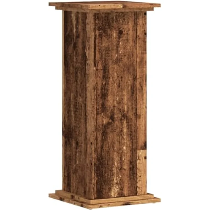 vidaXL Pflanzenständer Altholz-Optik, 33x33x80 cm, stabiler Holzwerkstoff mit großer Oberfläche, max. Belastbarkeit 60 kg – Bild 6