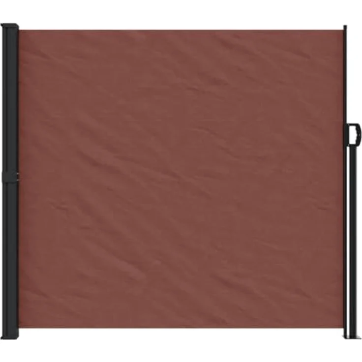 vidaXL Seitenmarkise, Wandmarkise mit PU-Beschichtung, Sichtschutz für Balkon Terrasse Garten, Windschutz Markise, Ausziehbar Braun Polyester – Bild 3