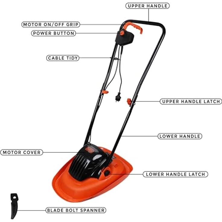 Black + Decker BEMWH551-QS Rasenmäher auf Luftkissen, 30 cm-1200 W-Garten 250 m² ? ideal für Terrain in Schrägen oder Beschädigungen (5,6 kg) – Bild 4