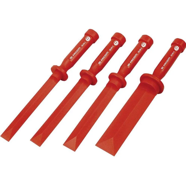 Facom Kunststoffmeissel-Satz, 4tlg, für sicheres Demontieren von Kunststoffteilen in Fahrzeugen, leichtes Design, schützt empfindliche Oberflächen